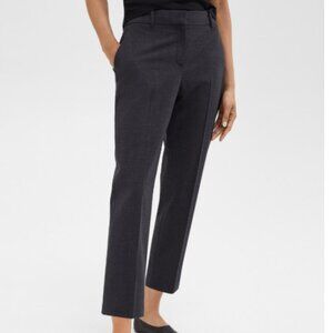 Theory Dark Grey Wool Mini Houndstooth Treeca Pant in Size 8